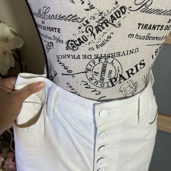 Nine West White High Rise Straight Leg Women's Jeans Size 10 Multi Button Close - Picture 4 of 7
